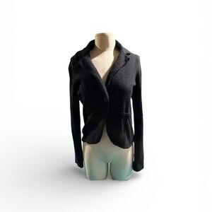Bloomingdale's Black Knit Single-Button Blazer